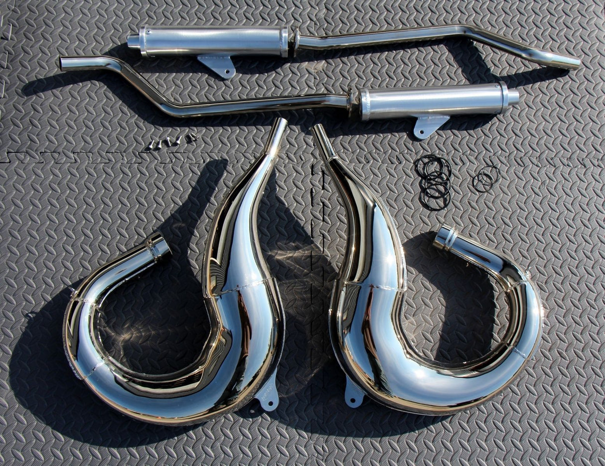 Yamaha Banshee CHROME in frame SHEARER drag pipes small bore 87-06 AIRBOX STYLE 1