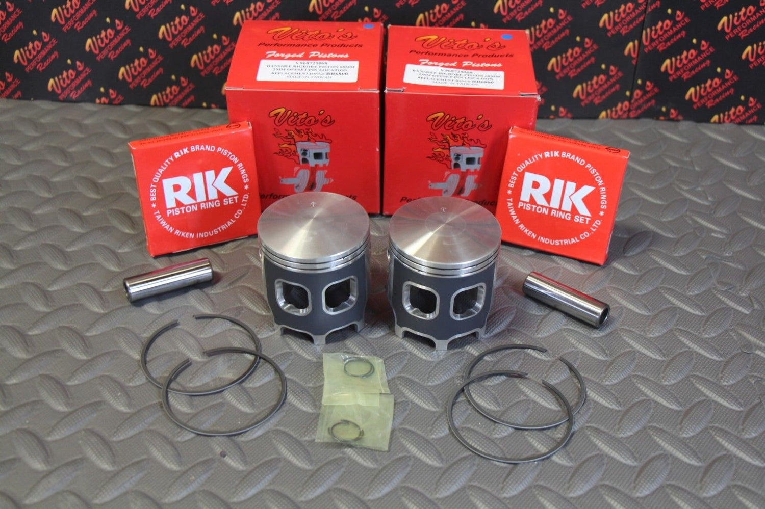2 x FORGED Vito's Performance Banshee pistons ATHENA 68.00 4mm 110mm BIG BORE 1