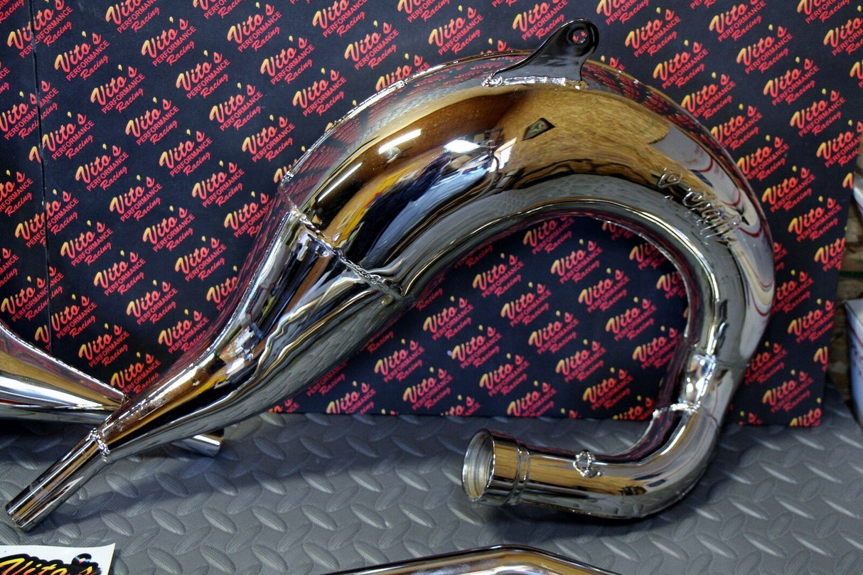 Vito's Performance FAT BASTARD pipes in frame 1987-2006 Yamaha Banshee CHROME 4