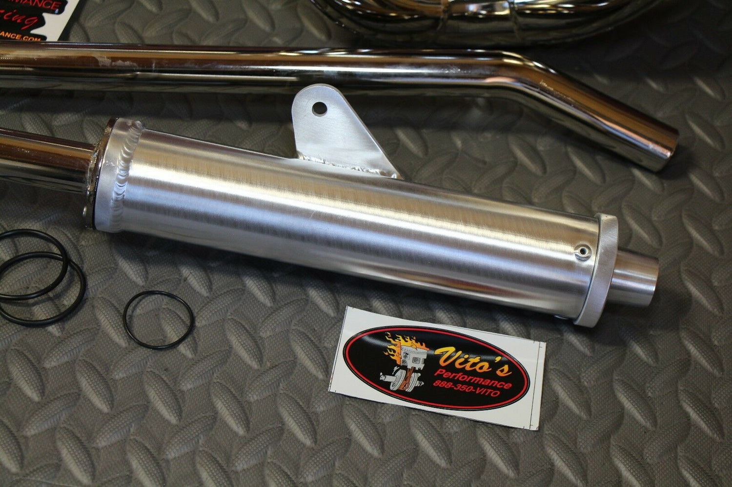 Vito's Performance FAT BASTARD pipes in frame 1987-2006 Yamaha Banshee CHROME 8