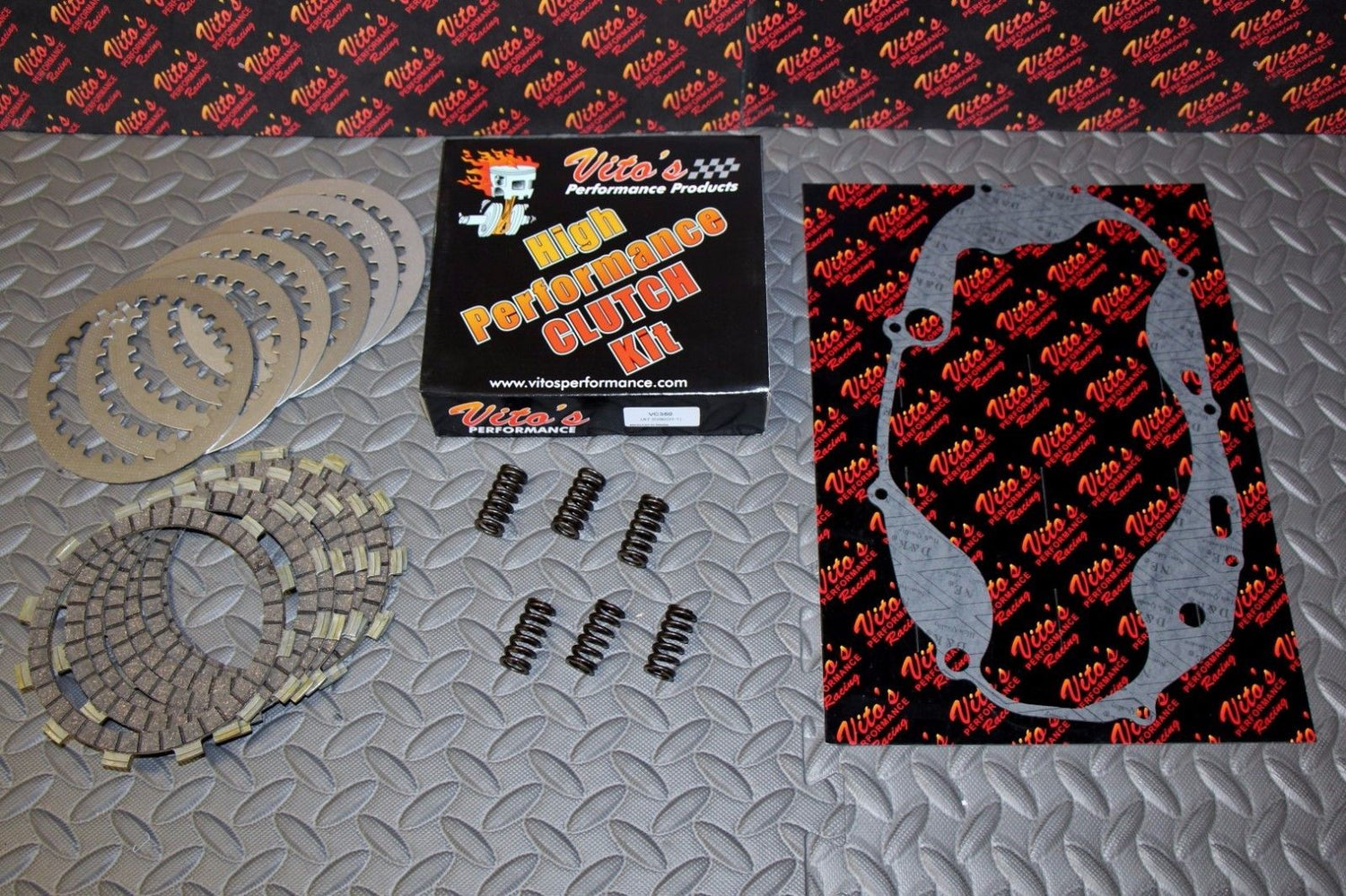 Vito's High performance CLUTCH FIBERS kit plates Yamaha Banshee + cover gasket 1