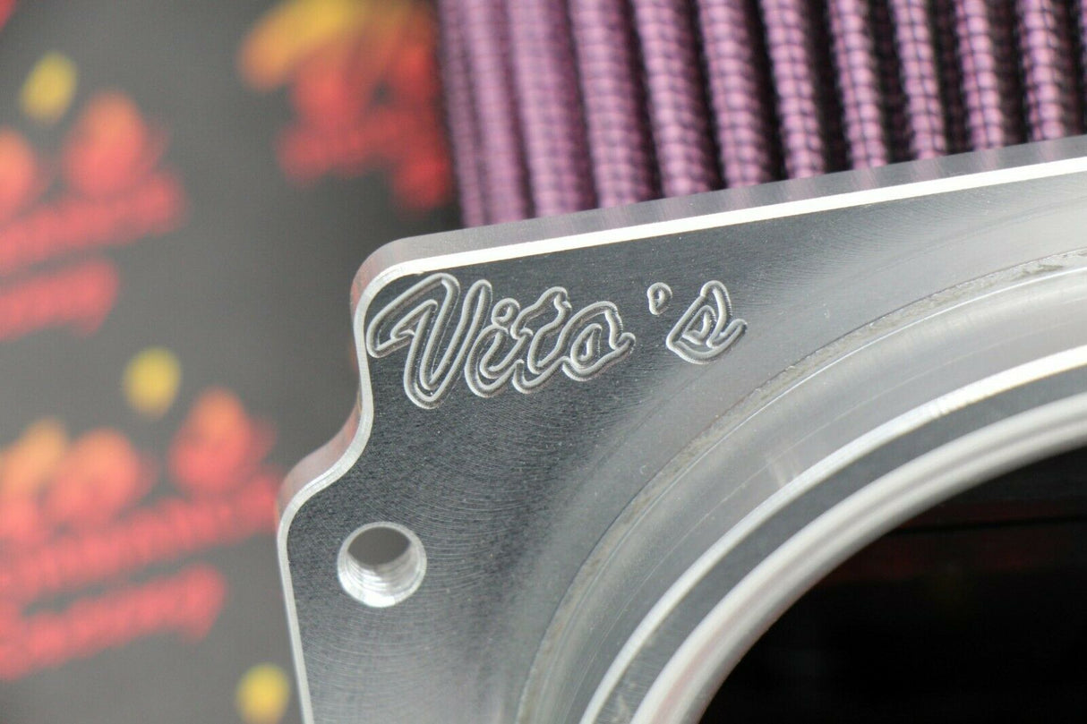 Vito's PRO FLOW billet airbox adapter plate for KN air filter Yamaha Banshee 5