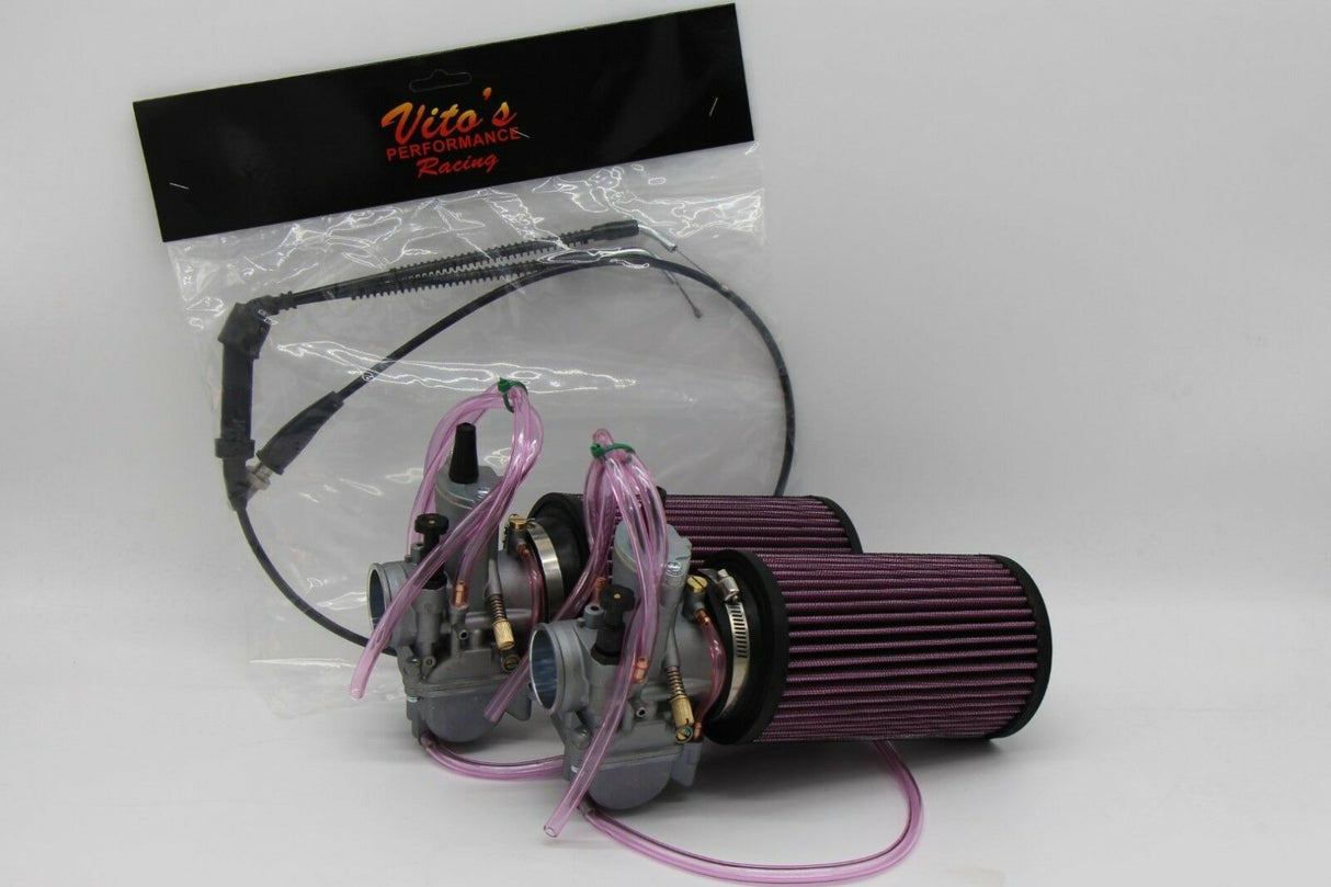 2 X Yamaha Banshee 34MM 34 Larger Carbs Carburetors Pwk + Cable + K+N Filter 1