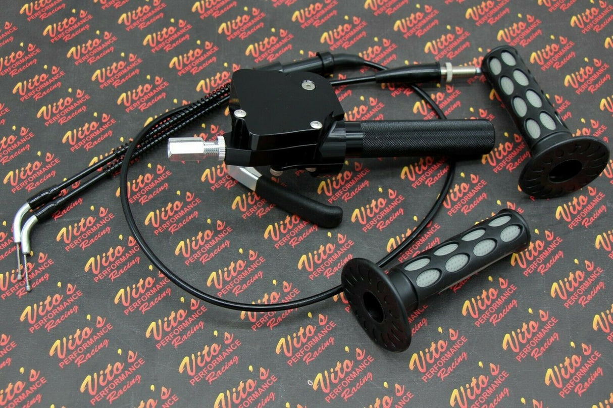 Dual Gasser Throttle thumb twist kit for Yamaha Banshee + Vito's cable + grips 2