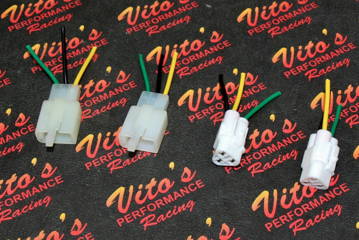 4 X PLUG REPAIR KIT YAMAHA BANSHEE HEADLIGHT LOCKING FLAT FEMALE-TRIANGLE MALE 1