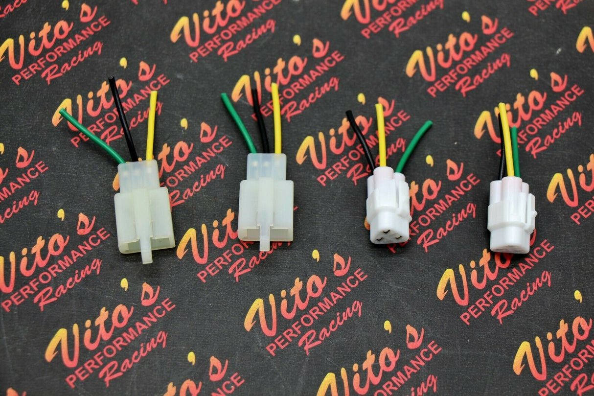 4 X PLUG REPAIR KIT YAMAHA BANSHEE HEADLIGHT LOCKING FLAT FEMALE-TRIANGLE MALE 2