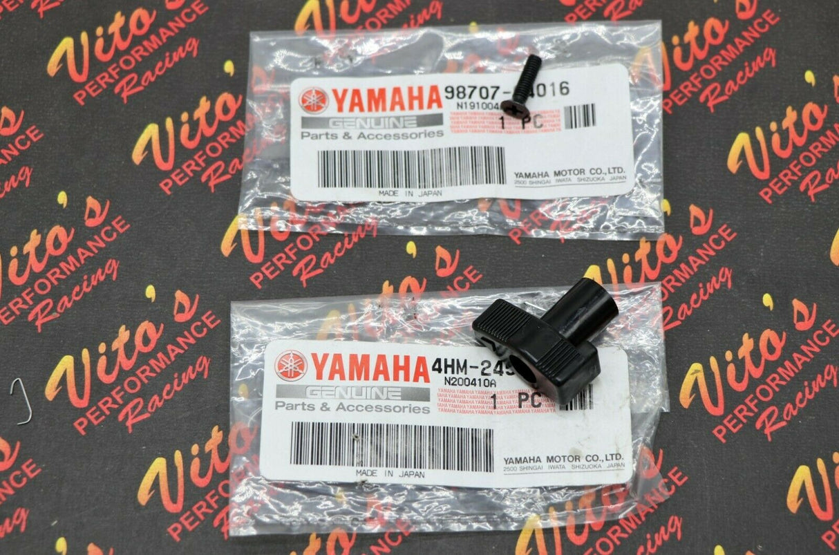 NEW OEM factory Yamaha YFZ450 fuel gas tank PETCOCK KNOB + SCREW 2004-2009 1