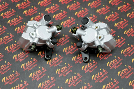 2 x Yamaha Banshee front brake calipers brakes & new pads left + right SILVER 1