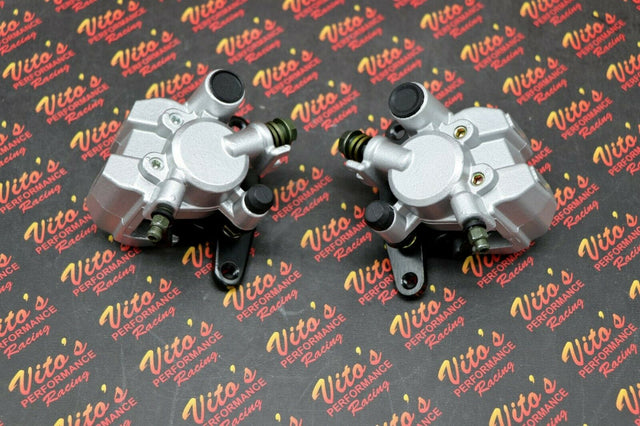 2 x Yamaha Banshee front brake calipers brakes & new pads left + right SILVER 1