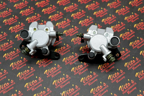 2 x Yamaha Banshee front brake calipers brakes & new pads left + right SILVER 2