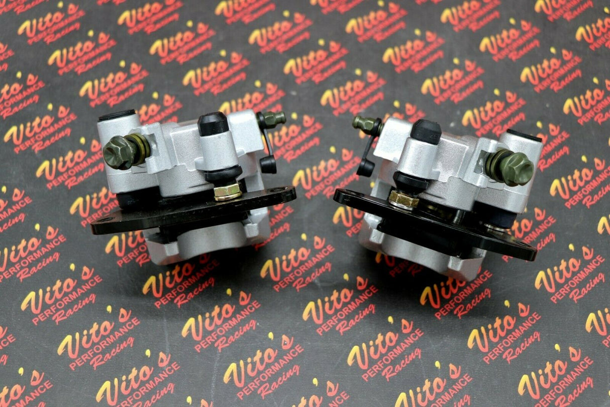 2 x Yamaha Banshee front brake calipers brakes & new pads left + right SILVER 4