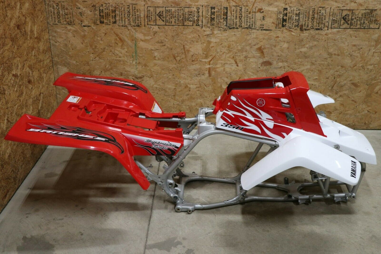 Yamaha Banshee fenders + gas tank plastic + grill + graphics WHITE  RED 2009 3