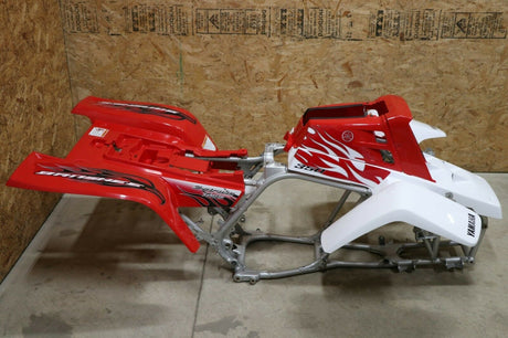 Yamaha Banshee fenders + gas tank plastic + grill + graphics WHITE  RED 2009 3
