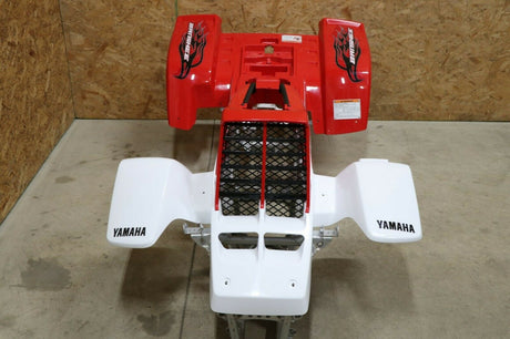 Yamaha Banshee fenders + gas tank plastic + grill + graphics WHITE  RED 2009 7