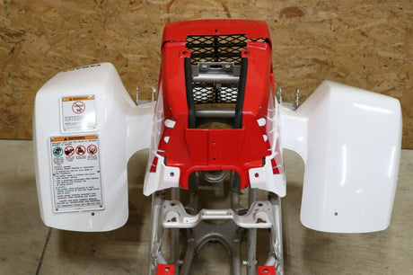 Yamaha Banshee fenders + gas tank plastic + grill + graphics WHITE  RED 2009 8