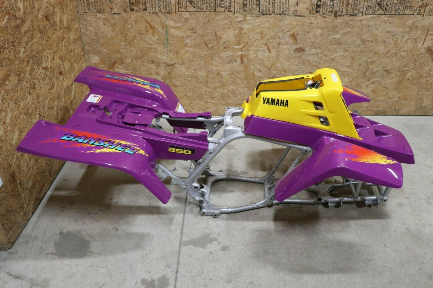 Yamaha Banshee fenders + gas tank plastic grill + graphics BRIGHT PURPLE 1995 3