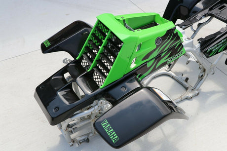 Yamaha Banshee fenders + gas tank plastic + grill + graphics BLACK GREEN 4