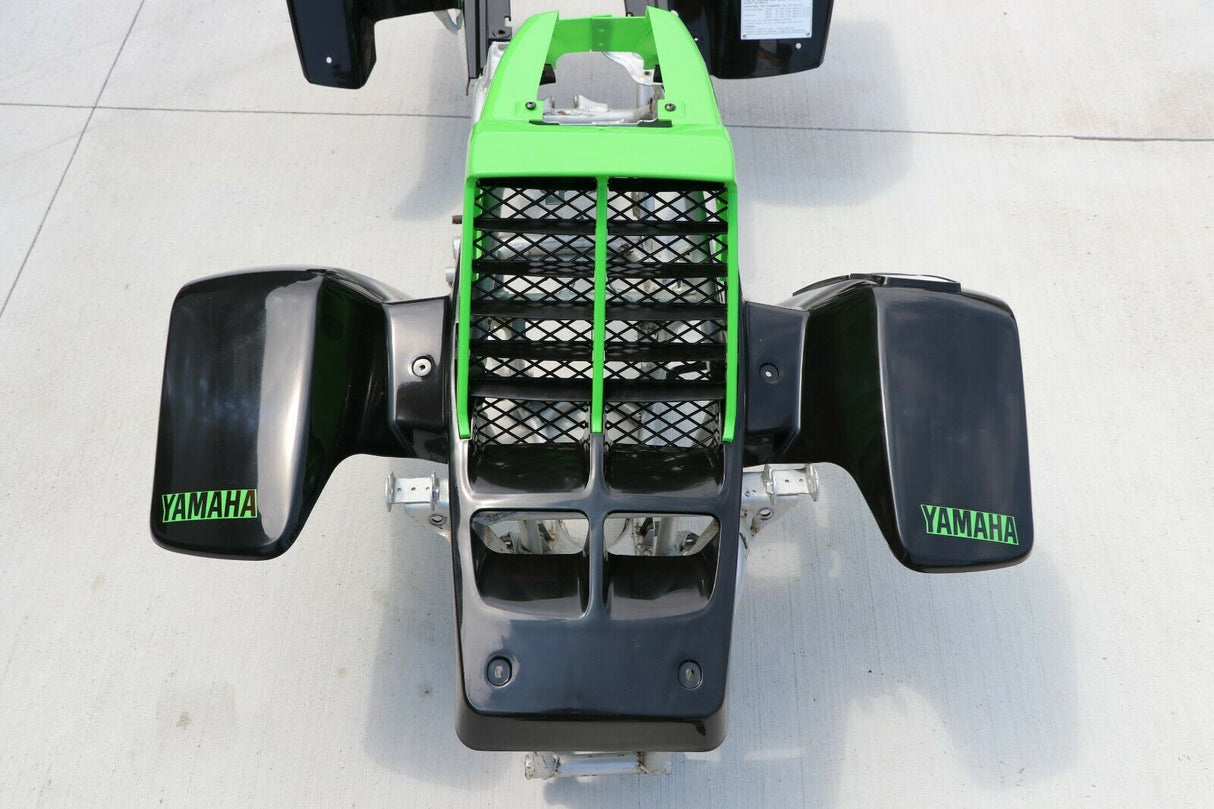 Yamaha Banshee fenders + gas tank plastic + grill + graphics BLACK GREEN 6