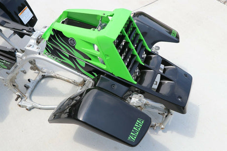 Yamaha Banshee fenders + gas tank plastic + grill + graphics BLACK GREEN 8
