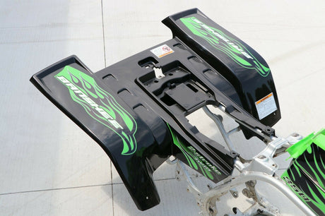 Yamaha Banshee fenders + gas tank plastic + grill + graphics BLACK GREEN 11