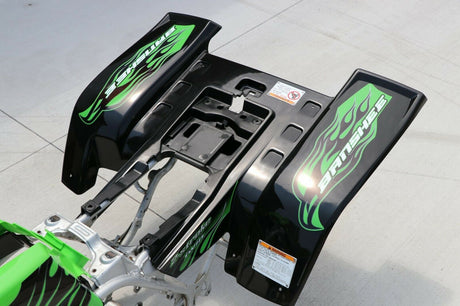 Yamaha Banshee fenders + gas tank plastic + grill + graphics BLACK GREEN 12