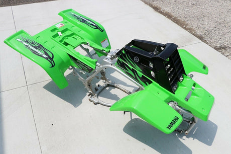 Yamaha Banshee fenders + gas tank plastic + grill + graphics GREEN BLACK 1