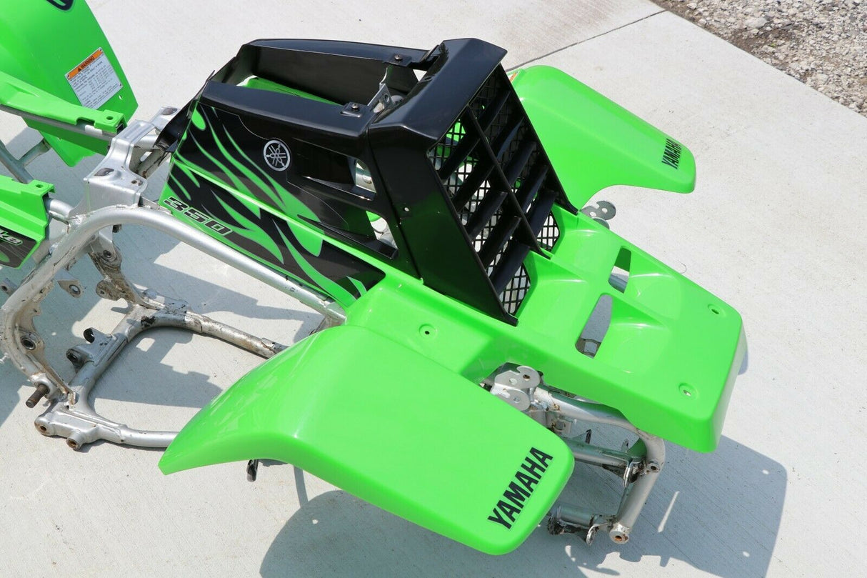 Yamaha Banshee fenders + gas tank plastic + grill + graphics GREEN BLACK 5