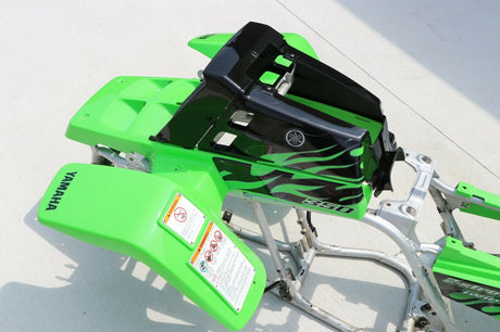 Yamaha Banshee fenders + gas tank plastic + grill + graphics GREEN BLACK 8