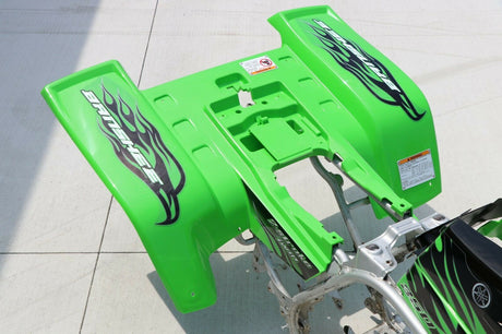 Yamaha Banshee fenders + gas tank plastic + grill + graphics GREEN BLACK 10