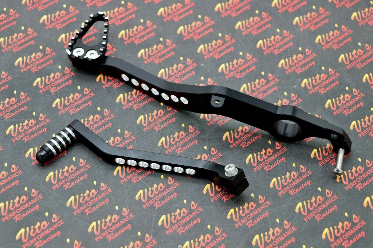 NEW Raptor 700 700r BILLET KIT Anodized black aluminum shifter + brake lever kit 3
