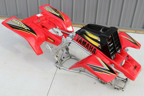 Yamaha Banshee fenders + gas tank plastic + grill + graphics BLACK  RED 1999 1