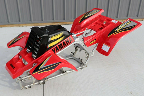 Yamaha Banshee fenders + gas tank plastic + grill + graphics BLACK  RED 1999 2