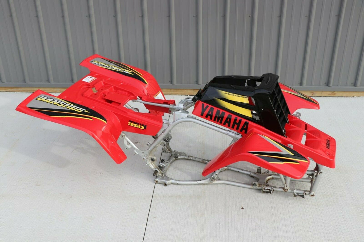 Yamaha Banshee fenders + gas tank plastic + grill + graphics BLACK  RED 1999 4