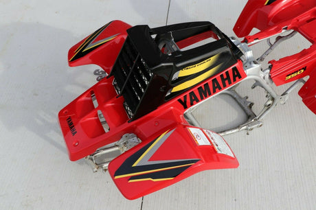 Yamaha Banshee fenders + gas tank plastic + grill + graphics BLACK  RED 1999 6