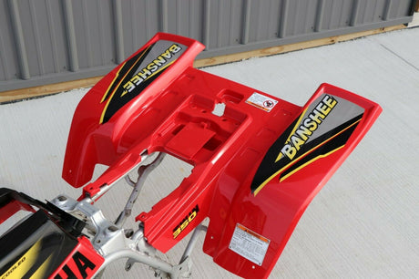 Yamaha Banshee fenders + gas tank plastic + grill + graphics BLACK  RED 1999 8