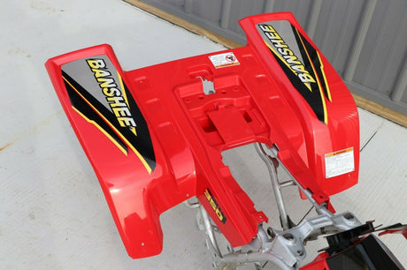 Yamaha Banshee fenders + gas tank plastic + grill + graphics BLACK  RED 1999 9