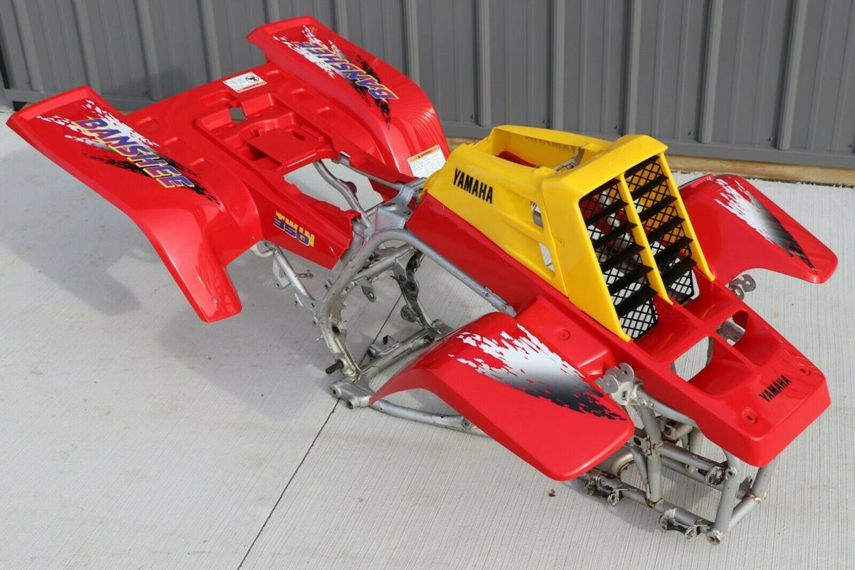 Yamaha Banshee Fenders + Gas Tank Plastic + Grill + Graphics RED WHITE
