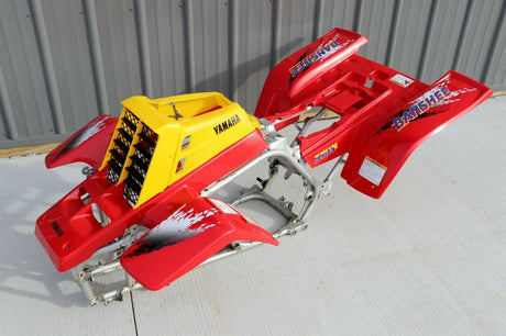 Yamaha Banshee fenders + gas tank plastic + grill + graphics RED  YELLOW 1996 3