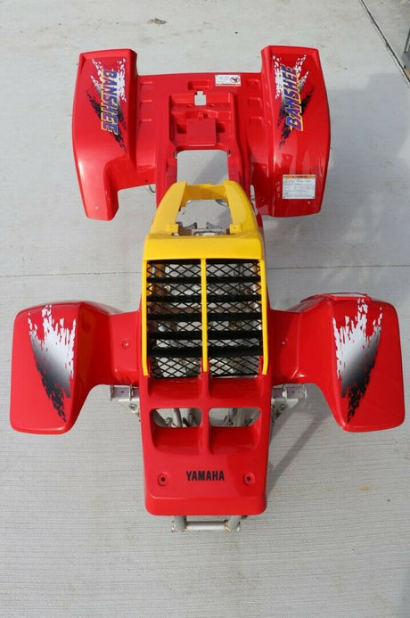 Yamaha Banshee fenders + gas tank plastic + grill + graphics RED  YELLOW 1996 4