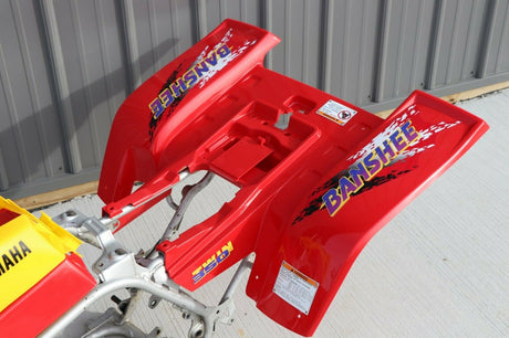 Yamaha Banshee fenders + gas tank plastic + grill + graphics RED  YELLOW 1996 8