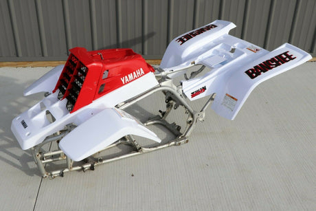 Yamaha Banshee fenders + gas tank plastic + grill + graphics WHITE  RED 1987 3