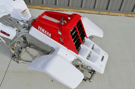 Yamaha Banshee fenders + gas tank plastic + grill + graphics WHITE  RED 1987 5