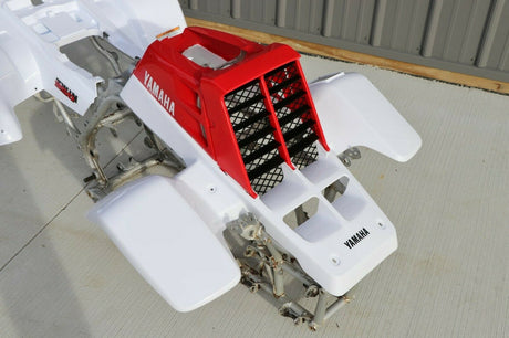 Yamaha Banshee fenders + gas tank plastic + grill + graphics WHITE  RED 1987 6
