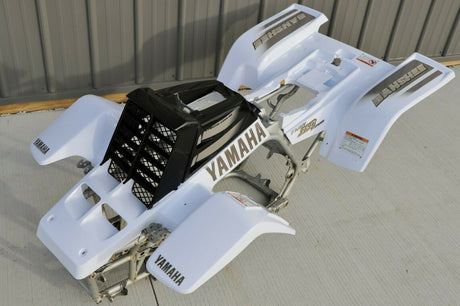 Yamaha Banshee fenders + gas tank plastic + grill + graphics WHITE  BLACK 2001 1