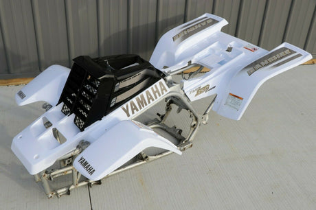Yamaha Banshee fenders + gas tank plastic + grill + graphics WHITE  BLACK 2001 3