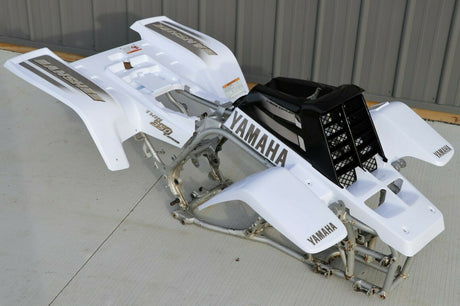 Yamaha Banshee fenders + gas tank plastic + grill + graphics WHITE  BLACK 2001 4
