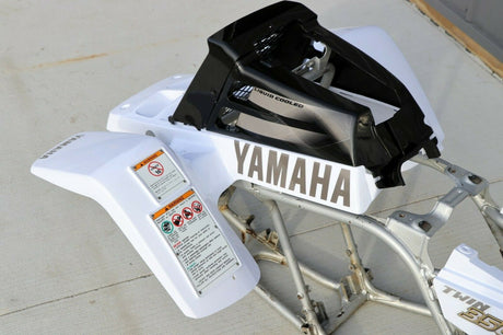 Yamaha Banshee fenders + gas tank plastic + grill + graphics WHITE  BLACK 2001 7