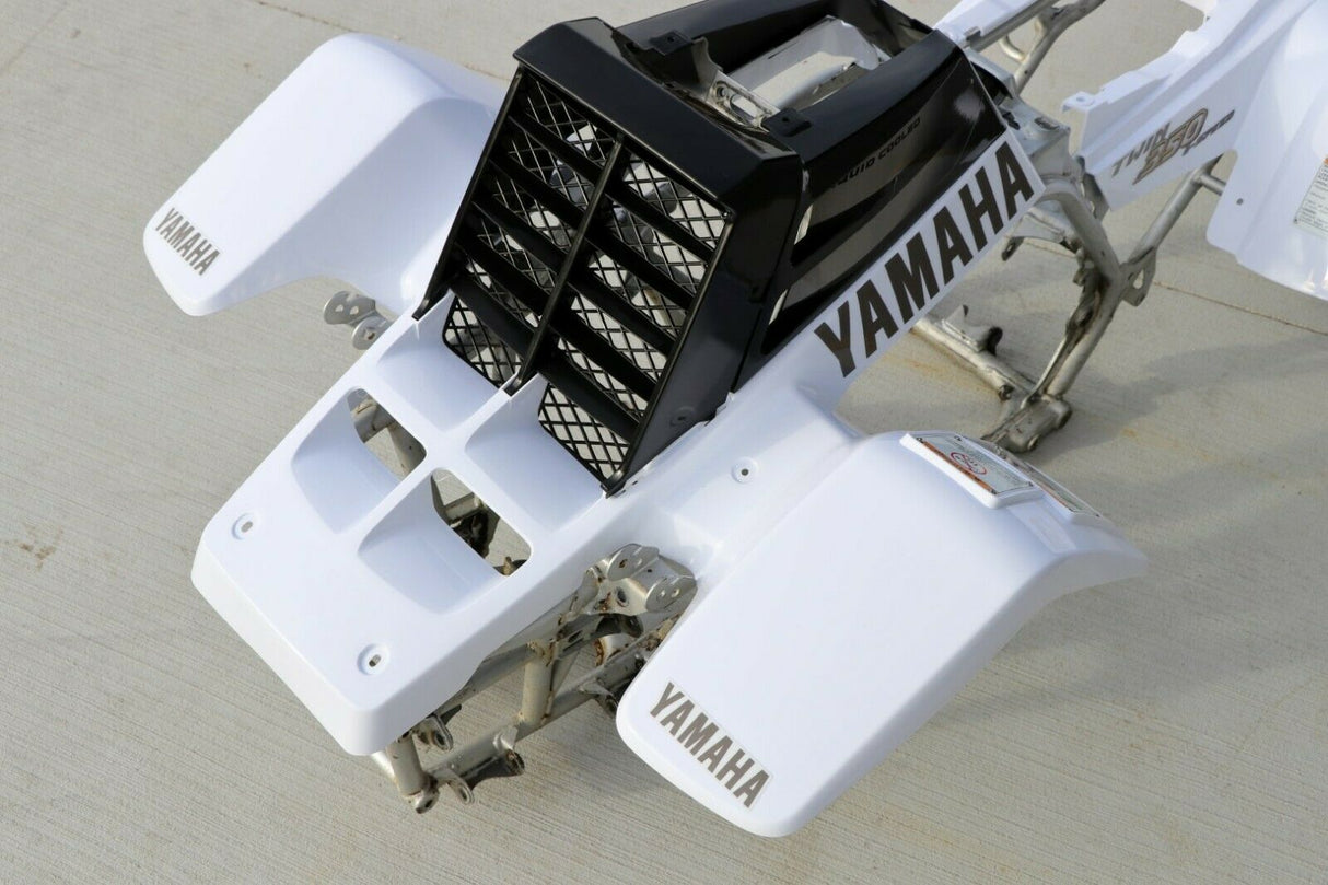Yamaha Banshee fenders + gas tank plastic + grill + graphics WHITE  BLACK 2001 8
