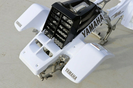 Yamaha Banshee fenders + gas tank plastic + grill + graphics WHITE  BLACK 2001 8