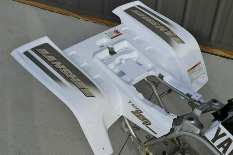 Yamaha Banshee fenders + gas tank plastic + grill + graphics WHITE  BLACK 2001 11